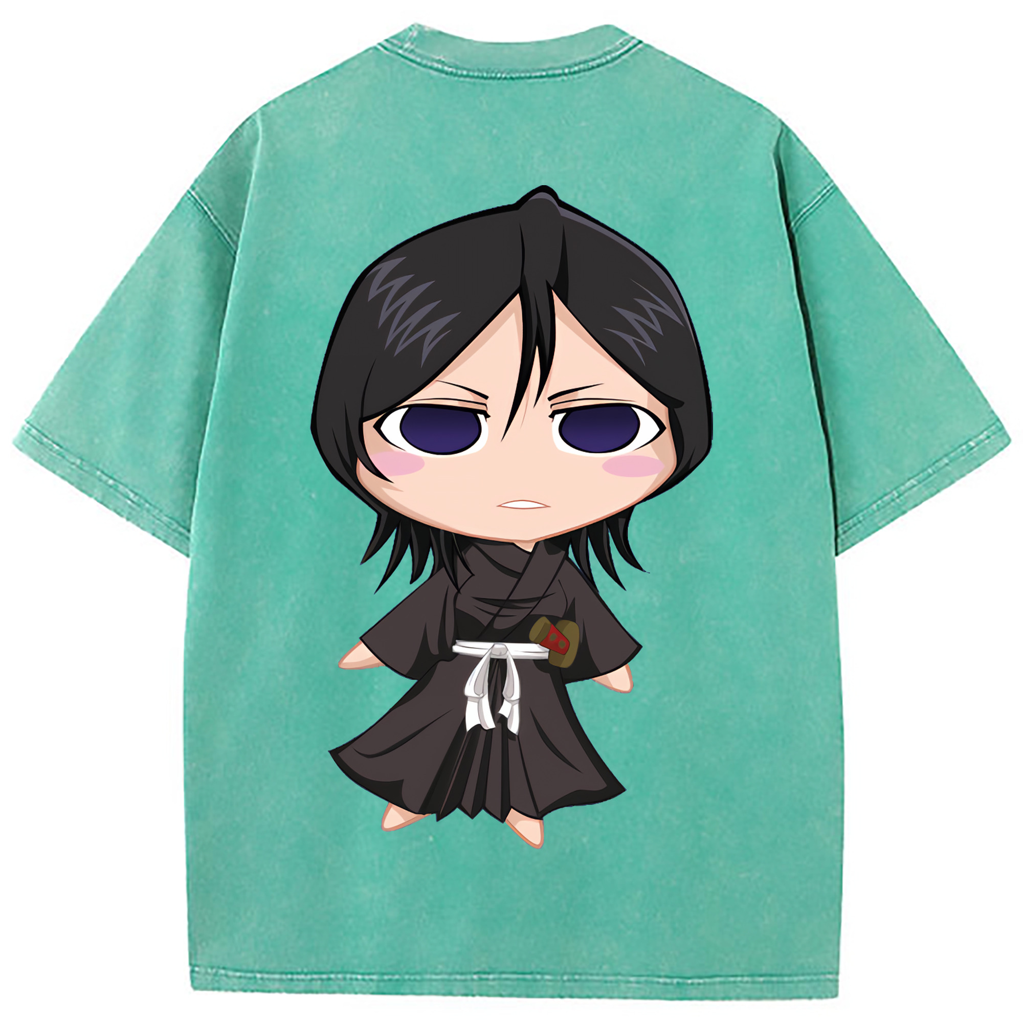 （画像用） ブリーチ 朽木ルキア BLEACH Kuchiki Rukia 綿100% ヴィンテージ風 半袖Tシャツ（背面プリント）